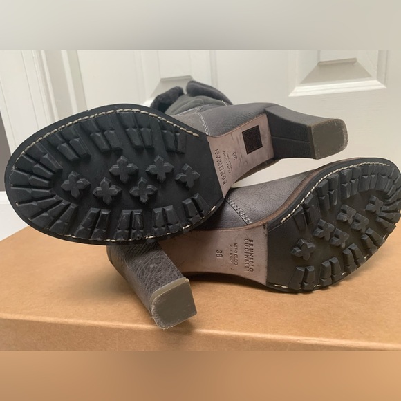 Brunello Cucinelli Women’s Leather Suede Shearling Boots, Chocolate Grey 38 EUC - Picture 4 of 6